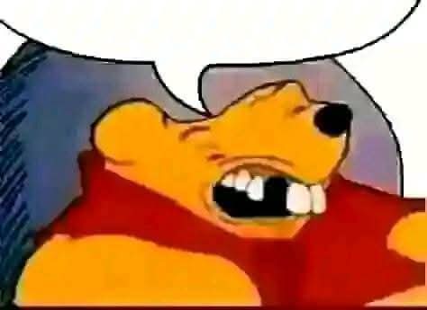 Sticker meme bubble chat orang yapping versi winnie the pooh - Download PNG di Doksli