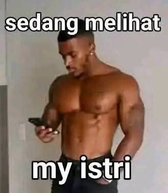 Sticker meme sedang melihat my istri dengan hashtag #karbit - Download PNG gratis di Doksli