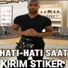 Sticker meme hati hati saat kirim stiker - Download PNG di doksli.site